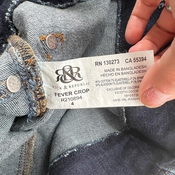 Rock & Republic Denim R/X Fever Crop Ladies Size 4 - Picture 7 of 10